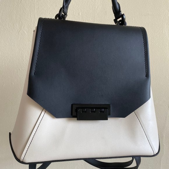 Zac Posen Eartha black and white Leather Backpack - Picture 2 of 4